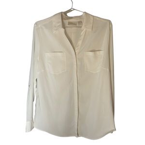 Chico’s White Button Down Long-Sleeve Top Chico’s Size 1 (US Size 8/10)